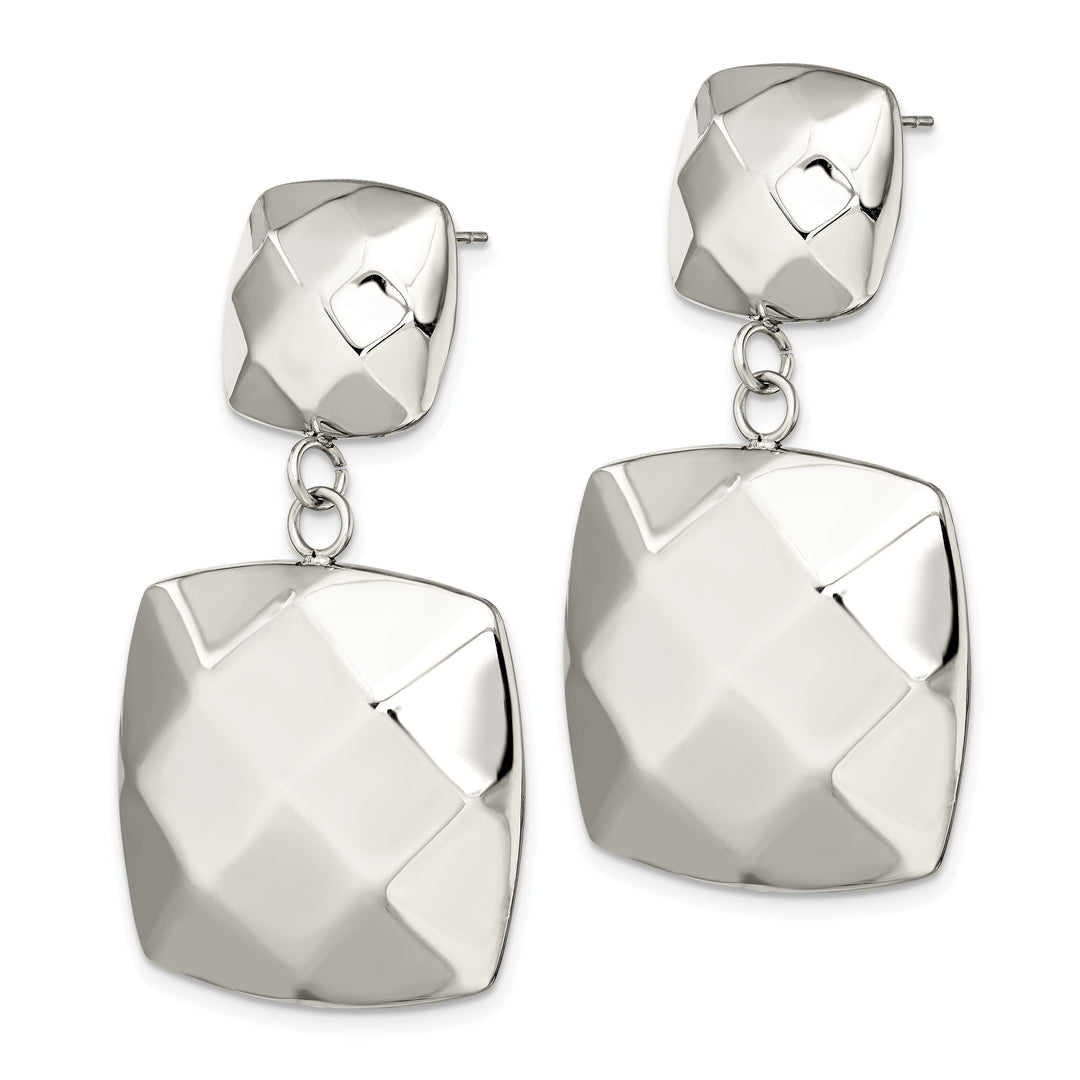 Stainless Steel Squares Post Dangle Earrings