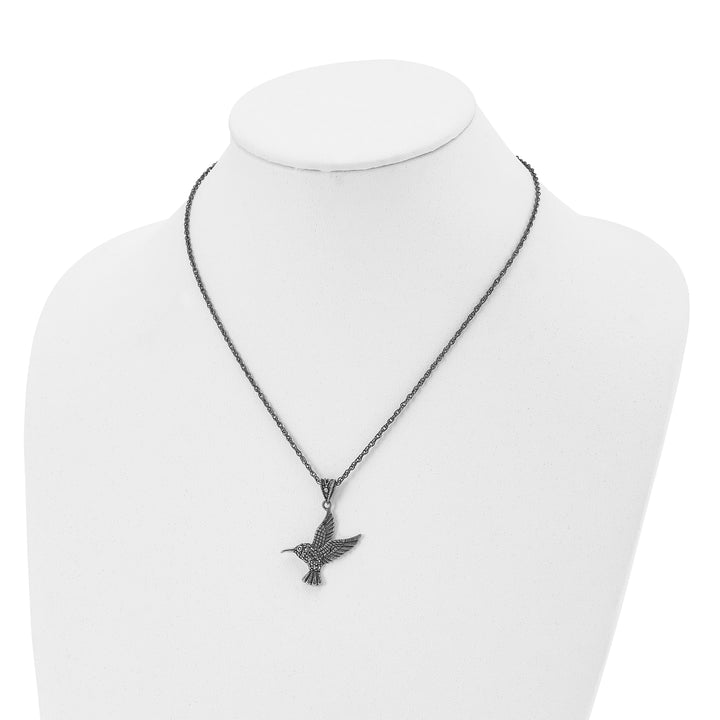Stainless Steel Marcasite Bird Necklace