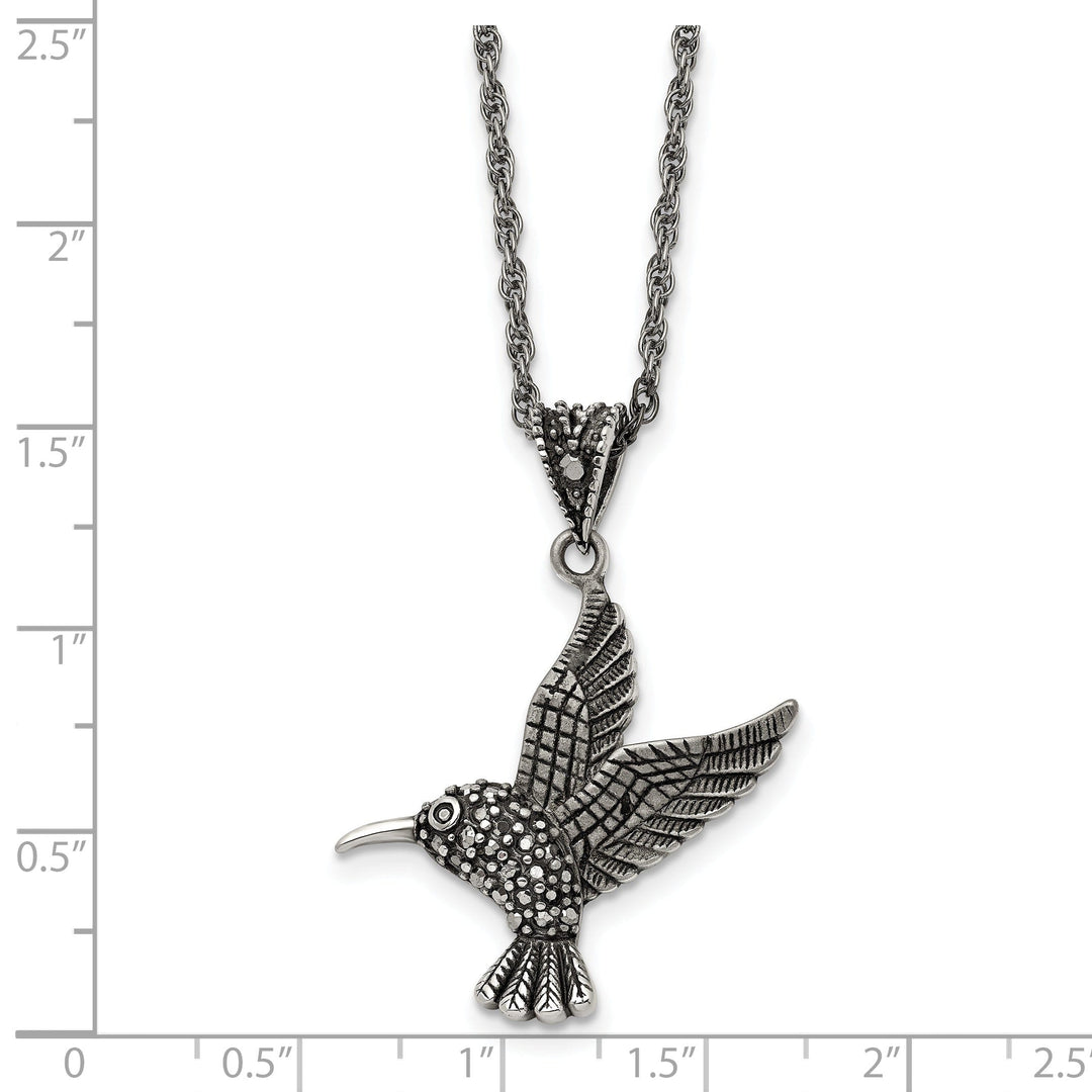 Stainless Steel Marcasite Bird Necklace