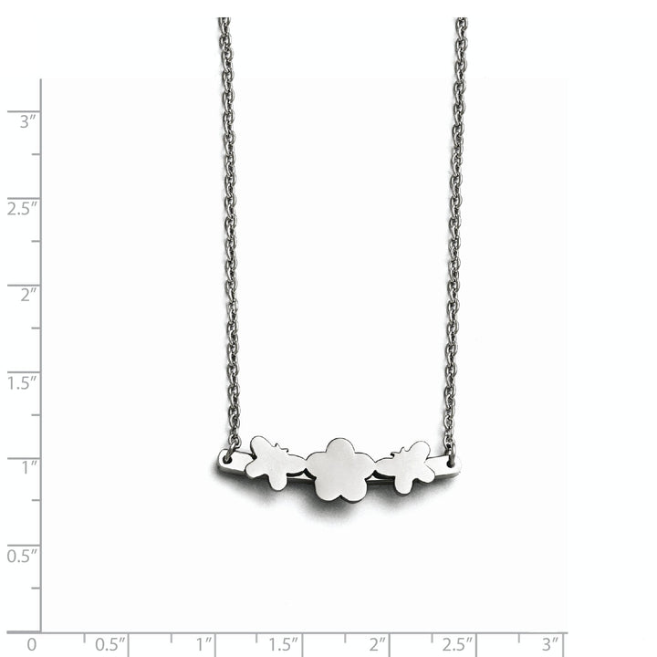 Stainless Steel Butterfly Flower Necklace