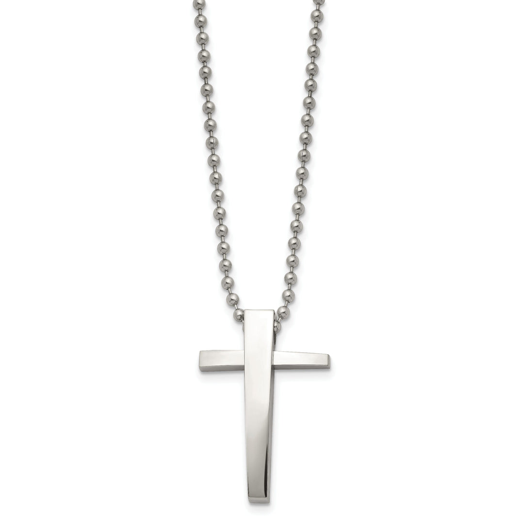 Stainless Steel Cross Beaded Necklace