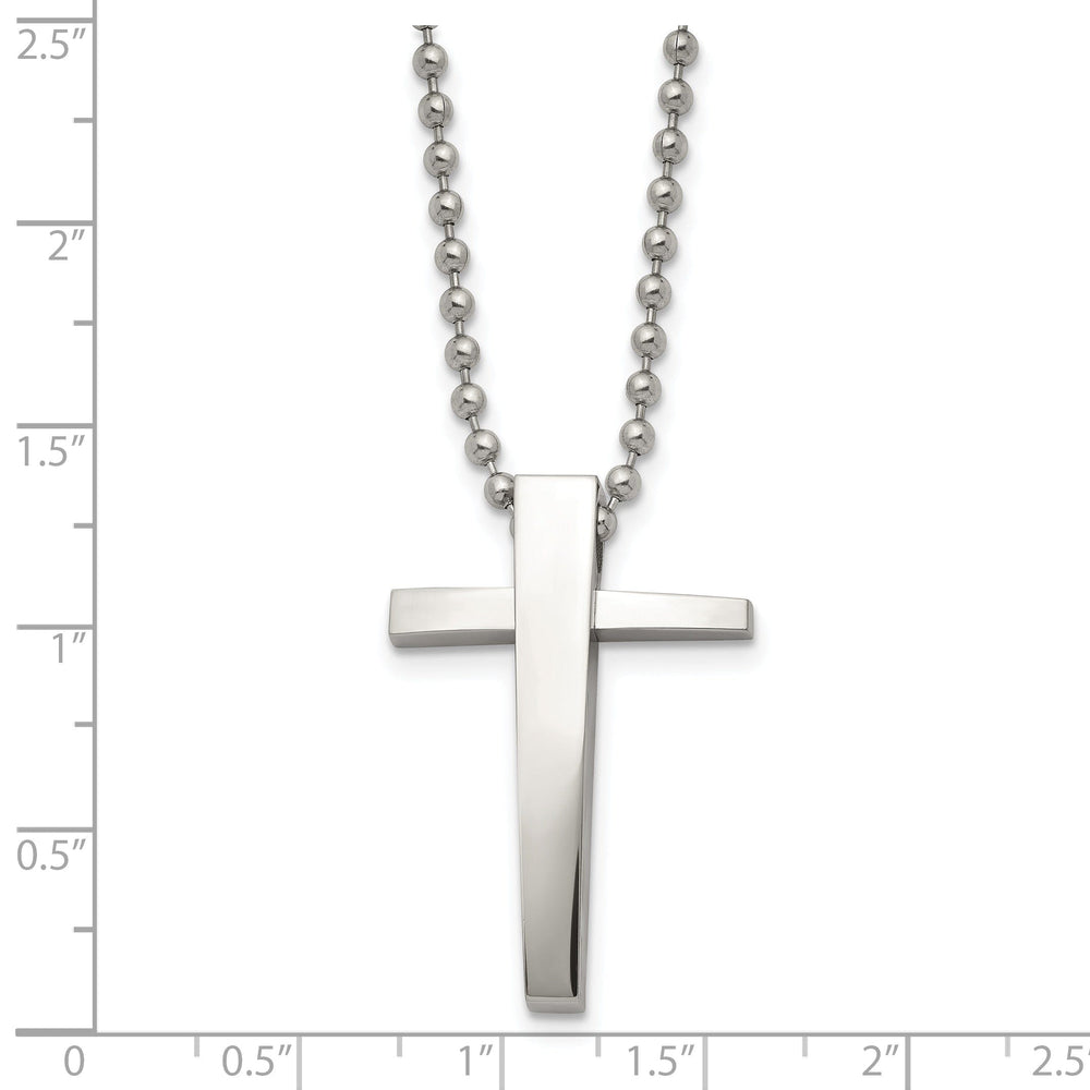 Stainless Steel Cross Beaded Necklace