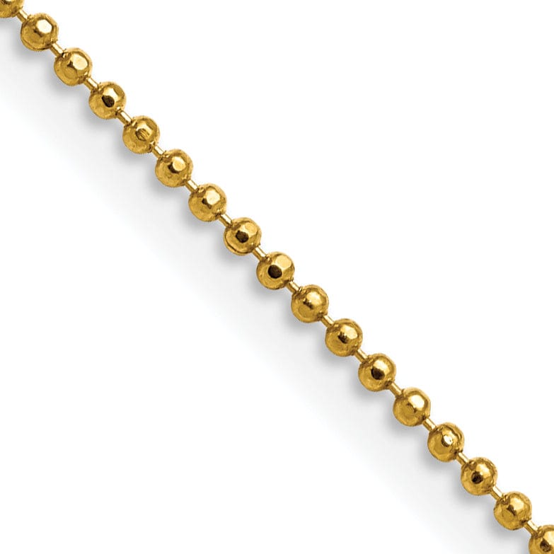 Yellow Rhodium Brass Plated Beaded Chain