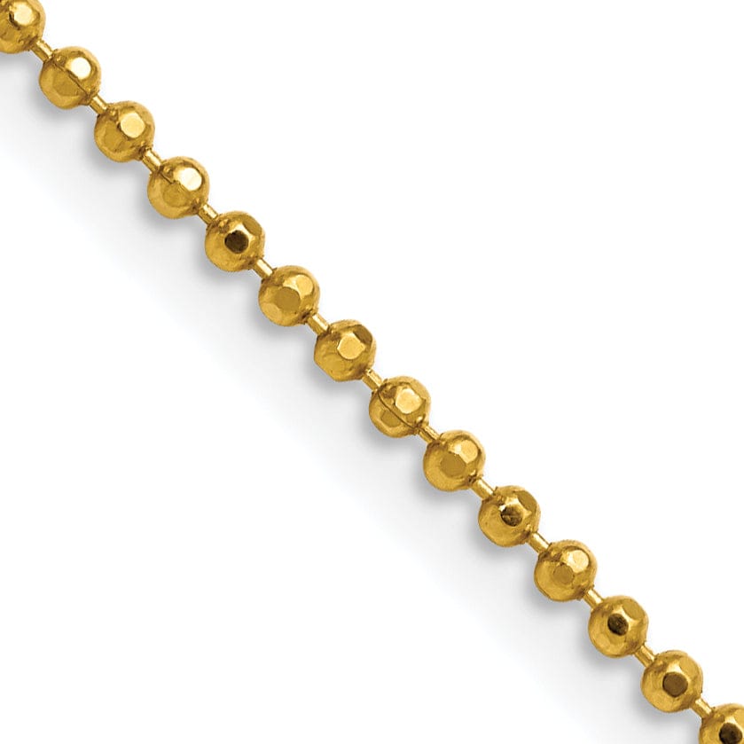 Yellow Rhodium Brass Plated Beaded Chain