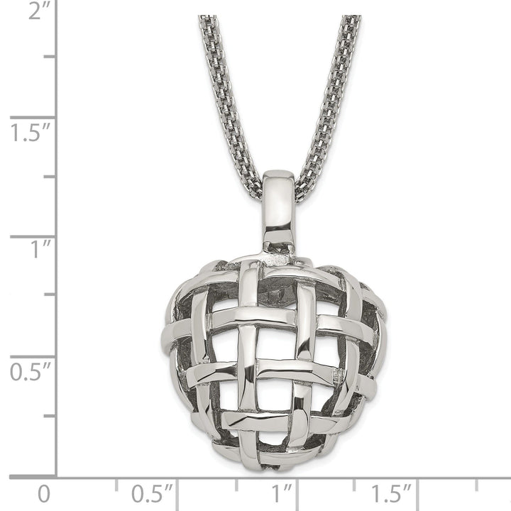 Stainless Steel Weave Style Pendant Necklace