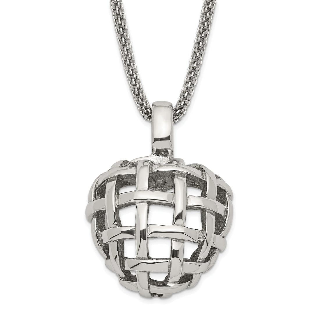Stainless Steel Weave Style Pendant Necklace