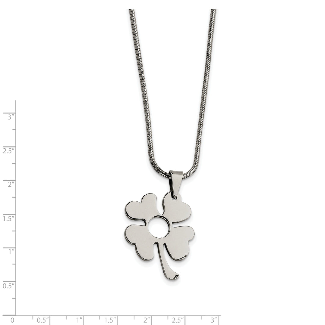 Stainless Steel Four Leaf Clover Pendant Necklace