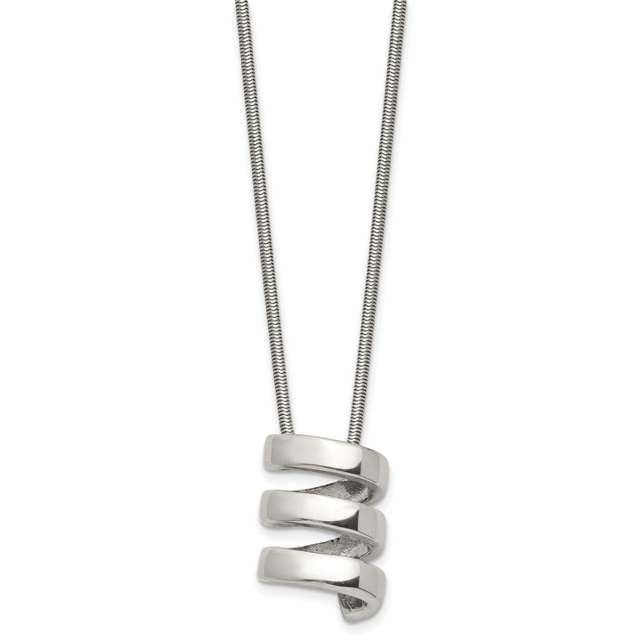Stainless Steel Swirl Pendant Necklace