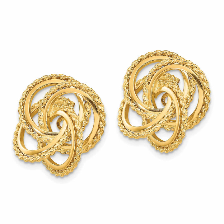 14k Gold Polished Twisted Fancy Earring Jackets
