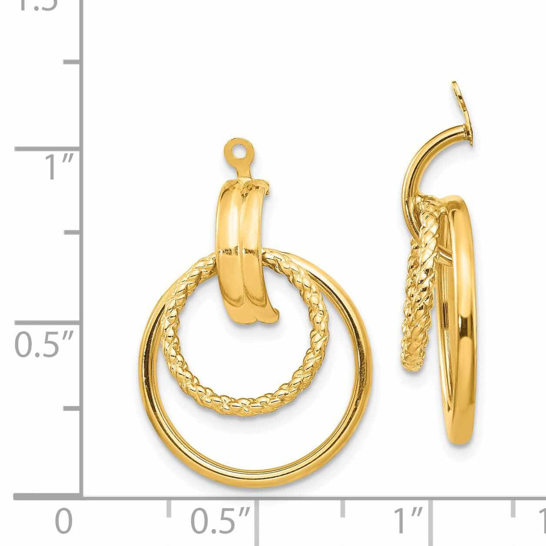 14k Gold Polished Twisted Fancy Earring Jackets