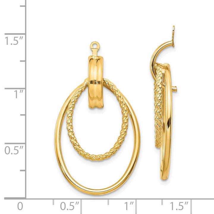 14k Gold Polished Double Hoop Earring Jackets