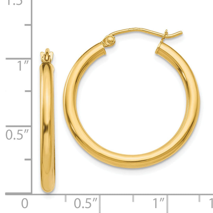14k Yellow Gold 2.5MM Lightweight Round Earrings
