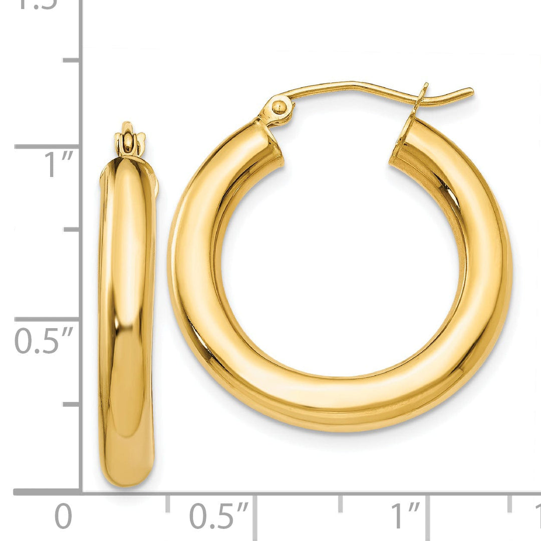 14k Yellow Gold 4MM Lightweight Round Earrings