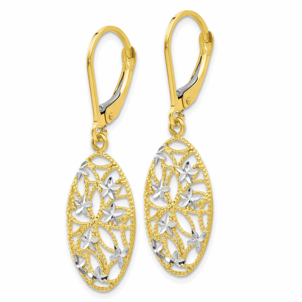 10kt Yellow Gold D.C Leverback Dangle Earrings