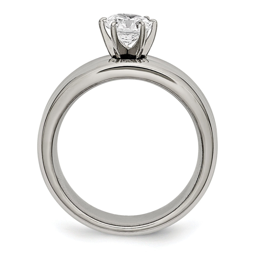 Titanium cubic zirconia ring
