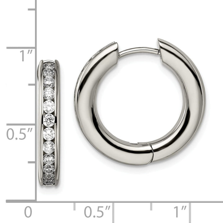 Titanium cubic zirconia hing hoop Earrings