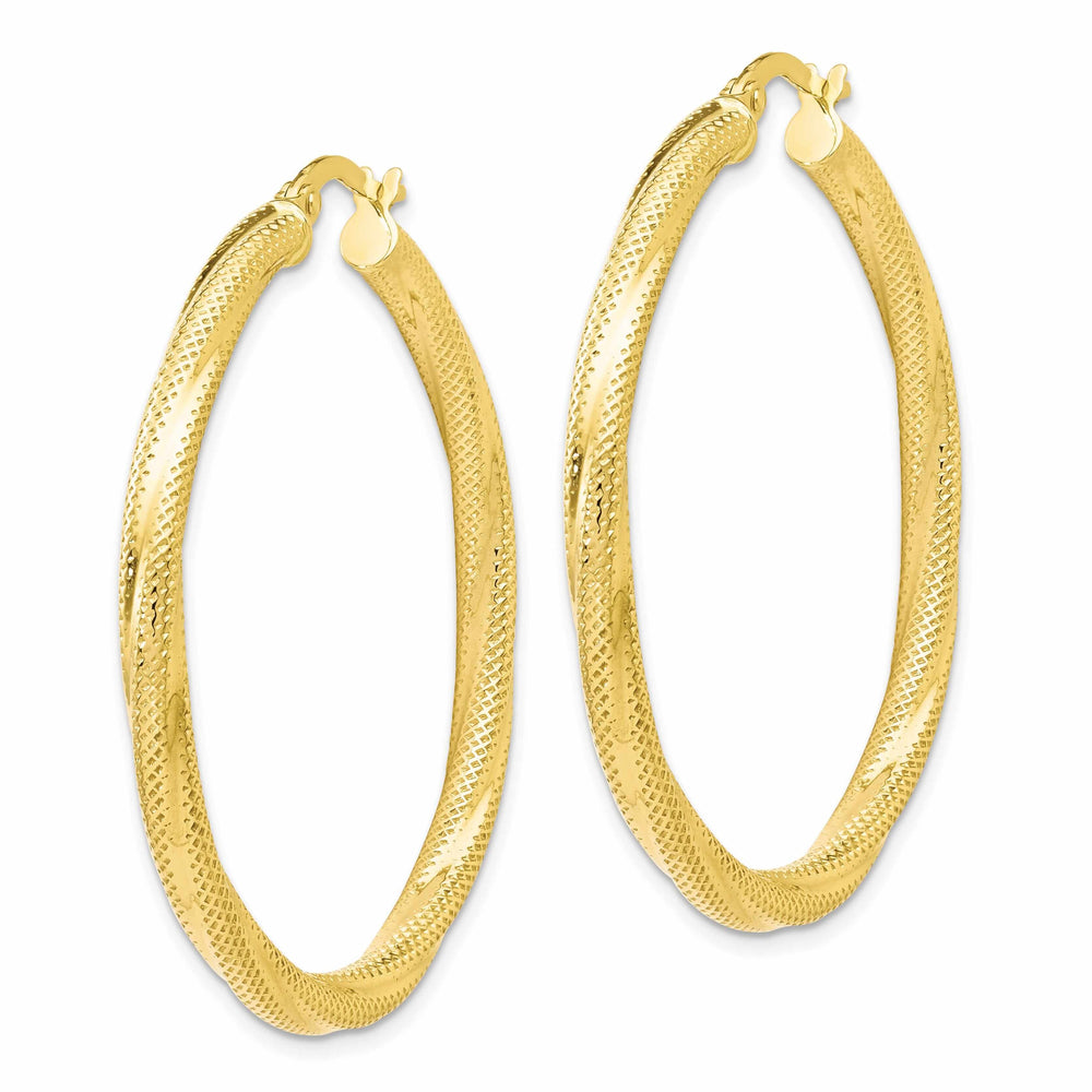 10kt Yellow Gold Twisted Hinged Hoop Earrings
