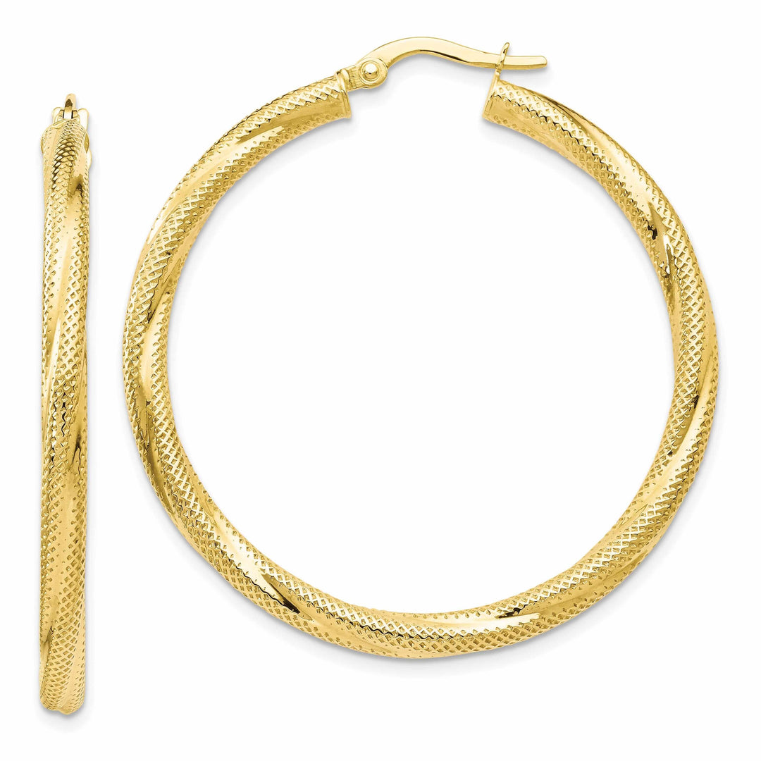 10kt Yellow Gold Twisted Hinged Hoop Earrings