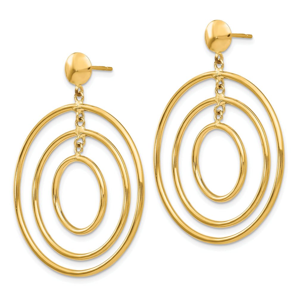 14k Yellow Gold Polished Dangle Post Earrings
