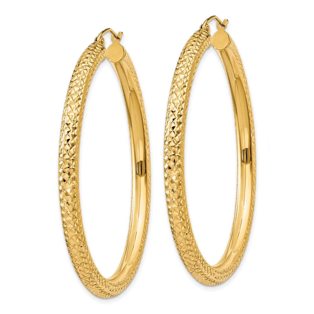 14k Yellow Gold 4MM Diamond Cut Earrings