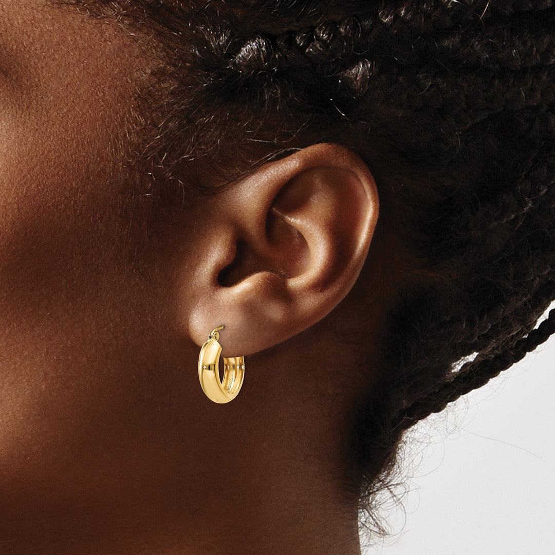 14k Yellow Gold 4.75MM Hoop Earrings