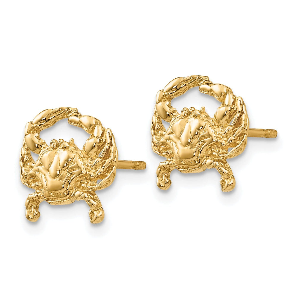14k Yellow Gold Crab Post Earrings
