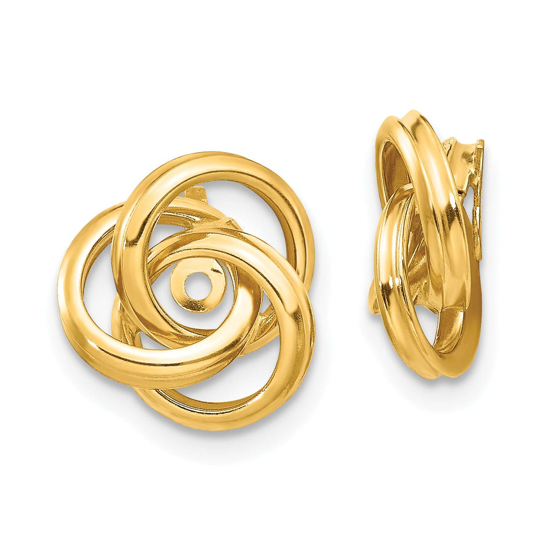 14k Yellow Gold Small Love Knot Earring Jackets