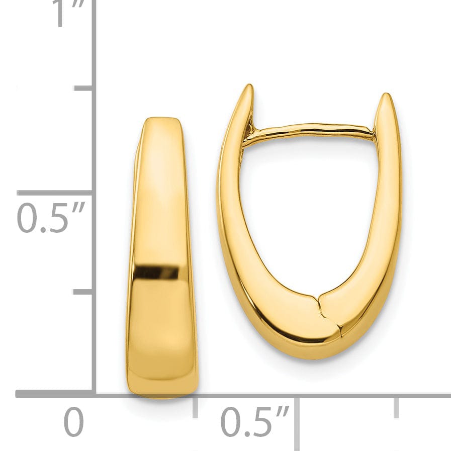 14k Yellow Gold Solid Hoop Earrings