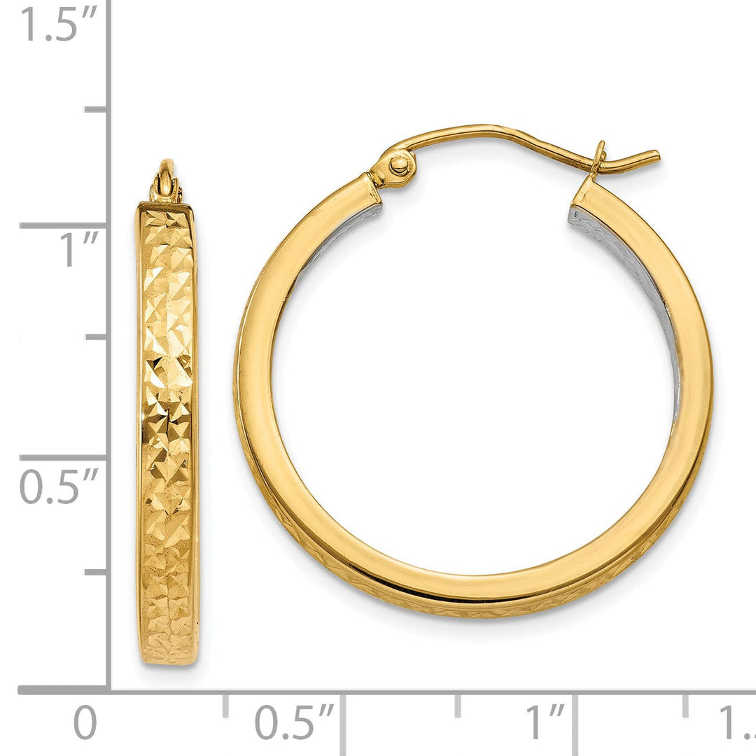 14k Yellow Rhodium Gold Squared Earrings