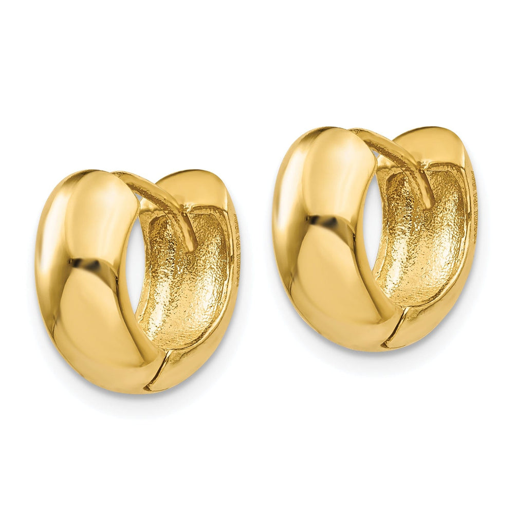 14k Yellow Gold Polished Solid Hoop Earrings