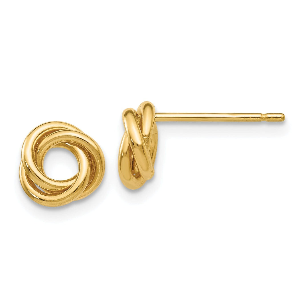 14k Yellow Gold Love Knot Post Earrings