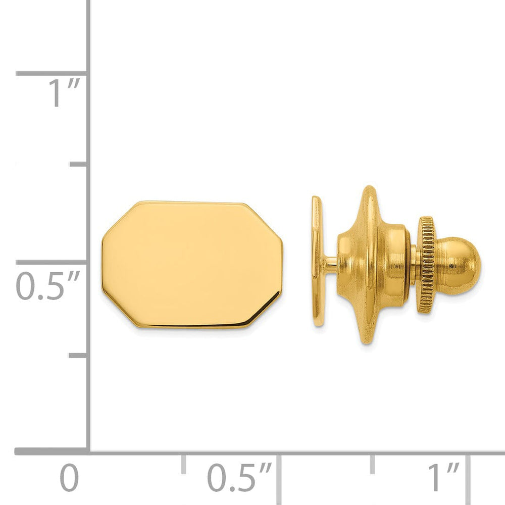 14k Yellow Gold Solid Octagon Design Tie Tac