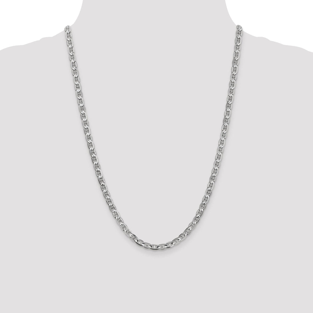 14k White Gold 4.50m Solid Concave Anchor Chain