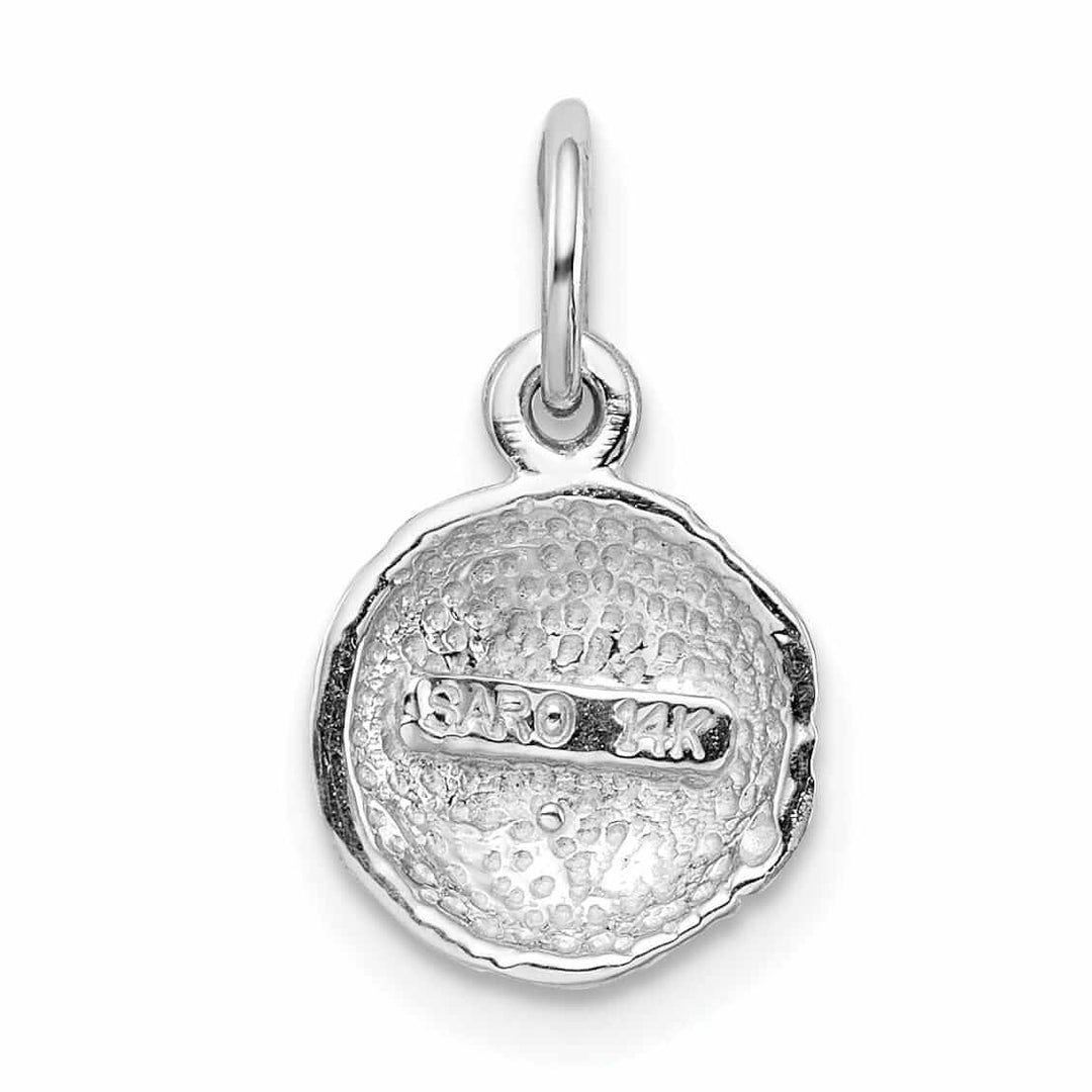 14 White Gold Soccer Ball Concave Charm Pendant