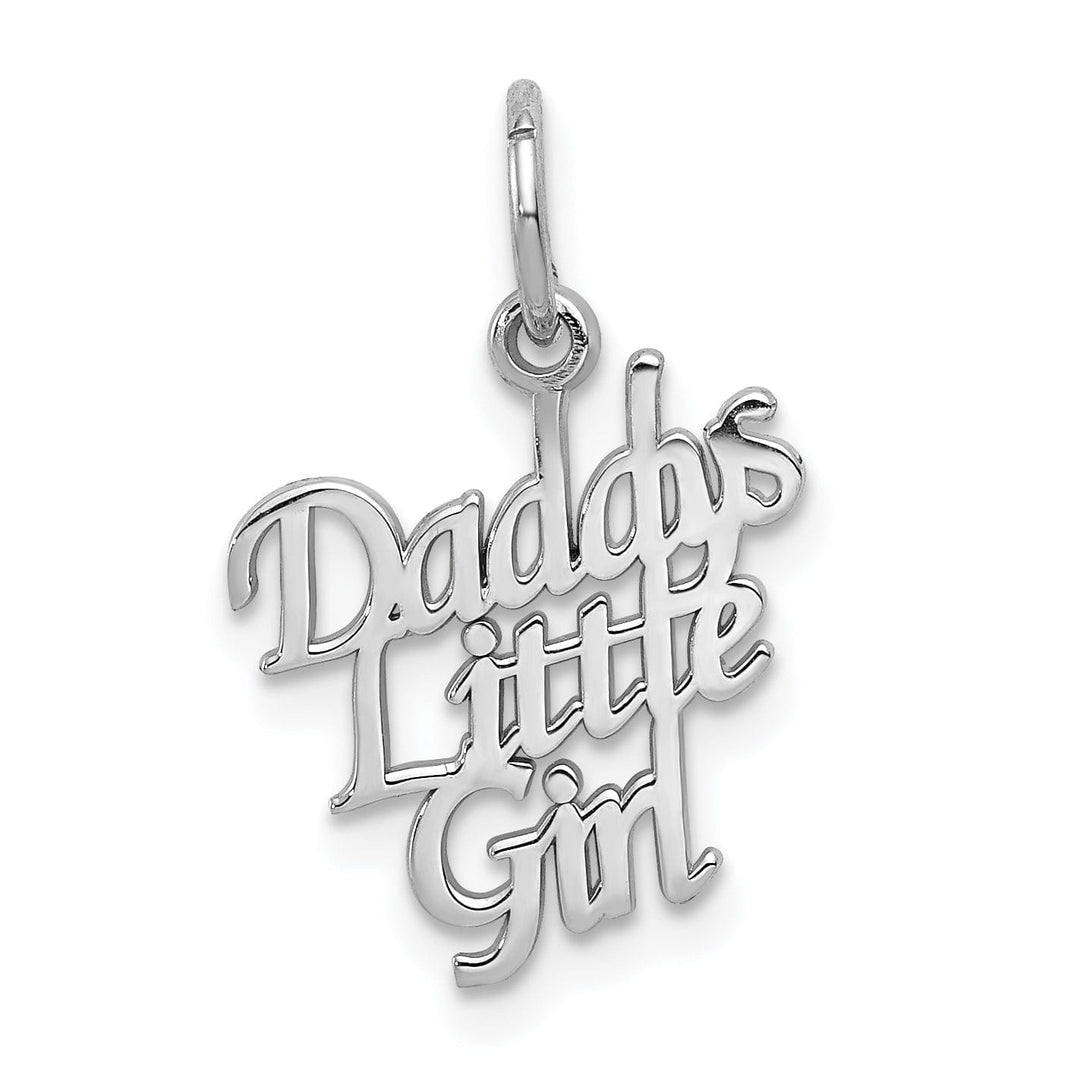 14k White Gold Daddys Litte Girl Charm Pendant