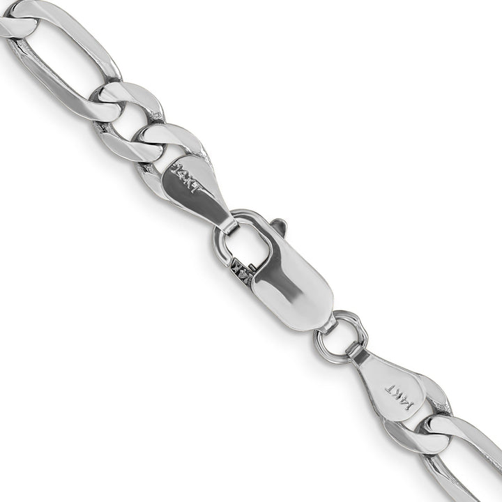 14k White Gold 6.00-mm Flat Solid Figaro Chain