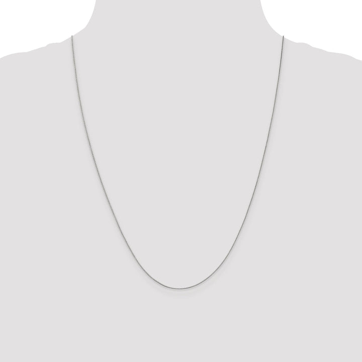 14k White Gold 0.50mm Polished Solid Box Chain