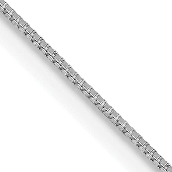 14k White Gold 0.50mm Polished Solid Box Chain