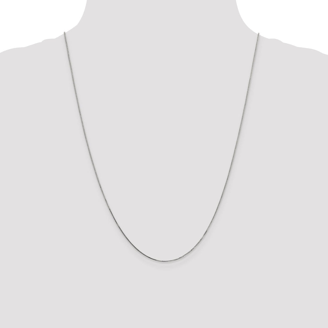 14k White Gold 0.70mm Polished Solid Box Chain