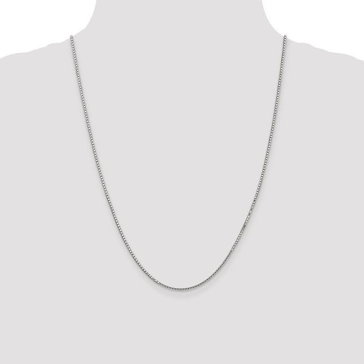 14k White Gold 1.35mm Polished Solid Box Chain
