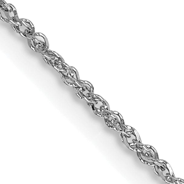 14K White Gold 1.10mm Polished Solid Ropa Chain