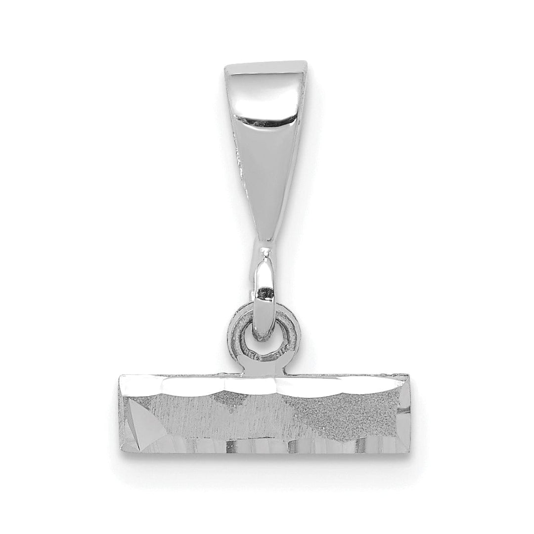 14k White Gold Small Size Diamond Cut Texture Finish Number Top Charm