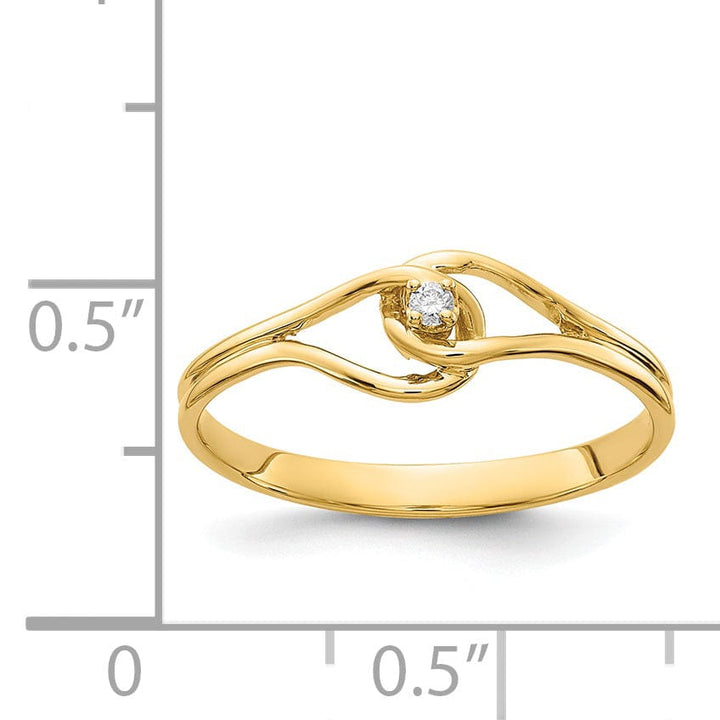14k Yellow Gold Polished Diamond Ring