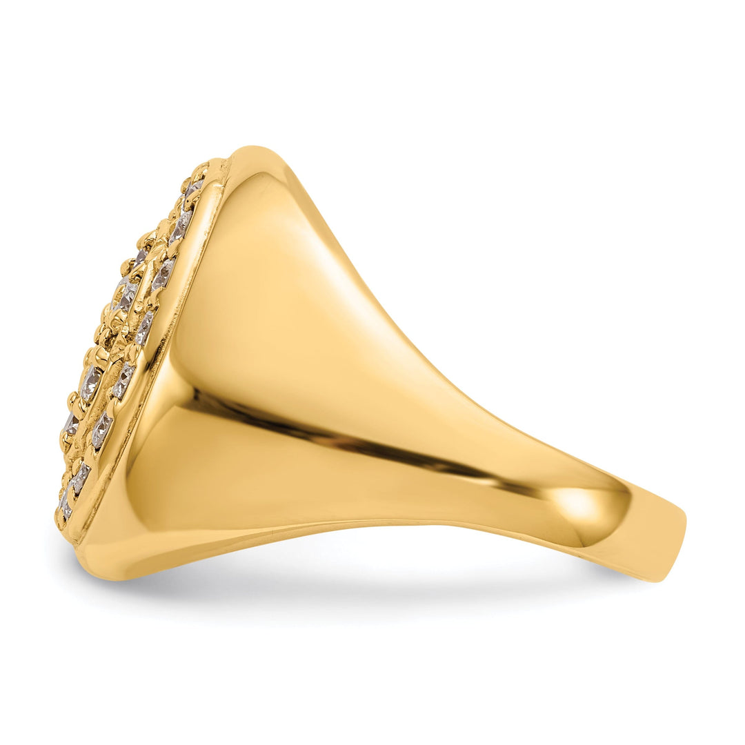 14k Yellow Gold Polished Men's 1ct. Diamond Ring