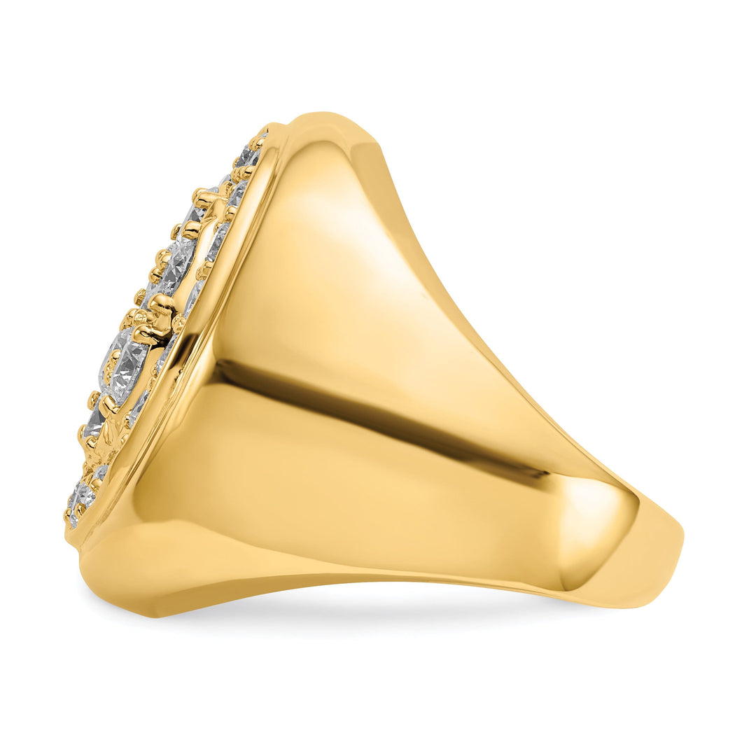 14k Yellow Gold Polished Men's 3ct. Diamond Ring