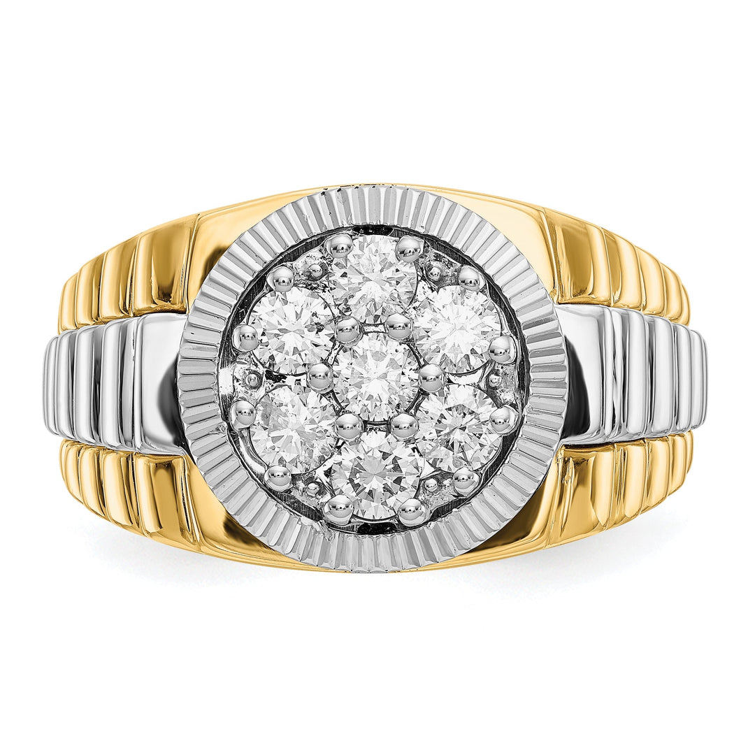 14k Two-tone Gold Polished Men's Diamond Ring