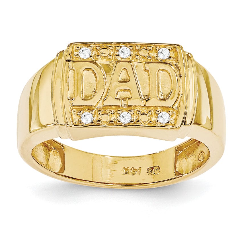 14k Yellow Gold Men's 1/20ct. Diamond Dad Ring