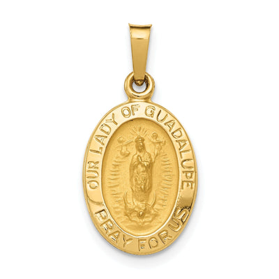 14k Yellow Gold Lady Of Guadalupe Medal