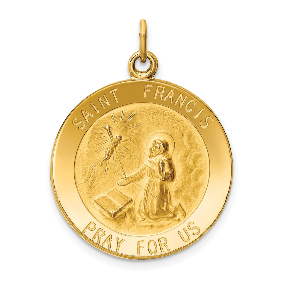 14k Yellow Gold Saint Francis Medal Pendant