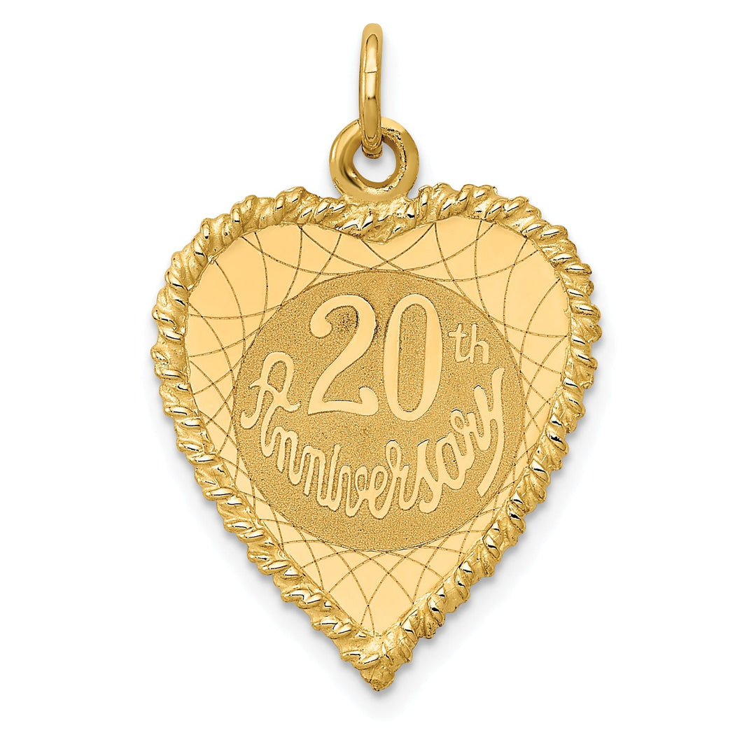 14k Yellow Gold Happy 20th Anniversary Charm